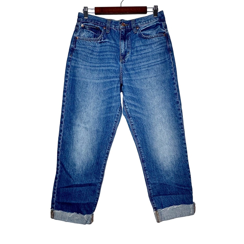 J. Crew | Women | Slouchy Raw Cuffed Hem Boyfriend Jeans | Size 28 - Picture 2 of 16